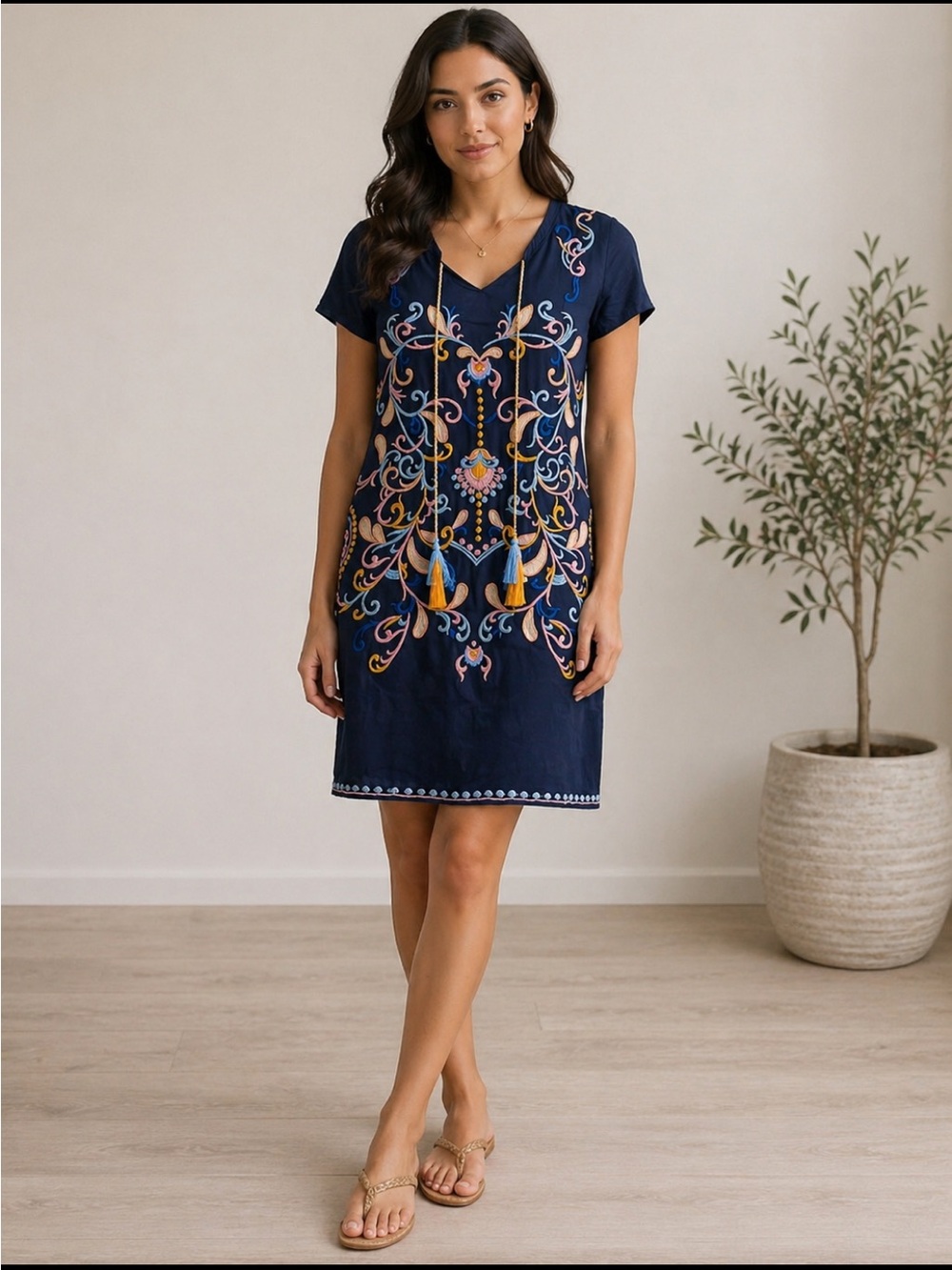Skies Are Blue embroidered dress